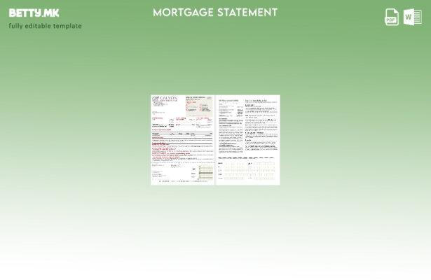 модерен стил Тајланд Caylon Bank изјава за хипотека во Word и PDF формати, шабло